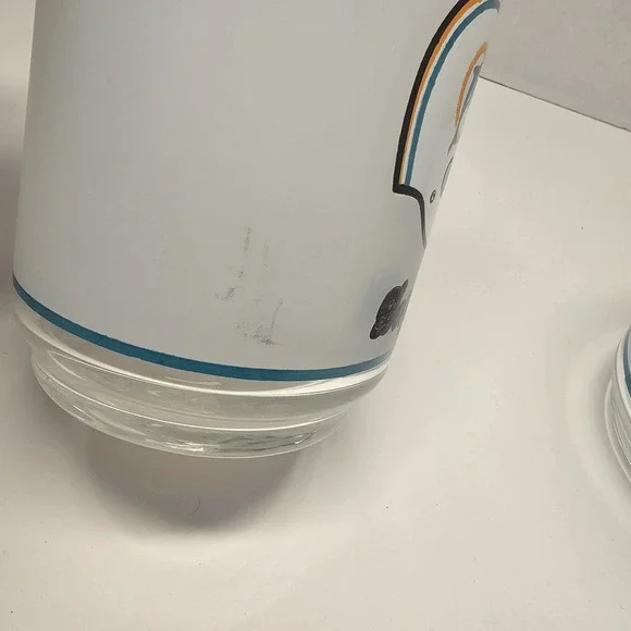 Miami Dolphins NFL Mobil Frosted Glass Tumblers Set of 2 Helmet Logo Cups - Picture 6 of 8